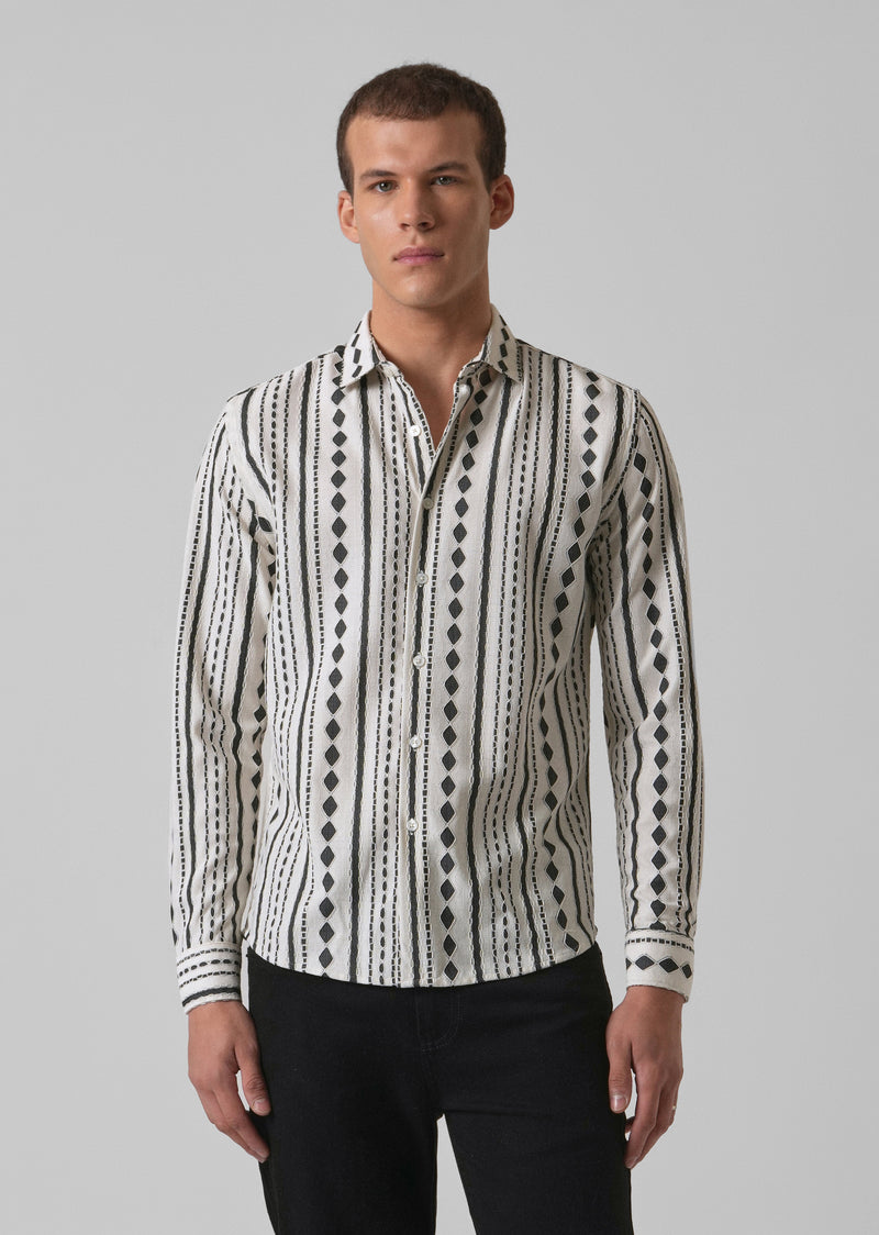 Sable Black Self Pattern Shirt