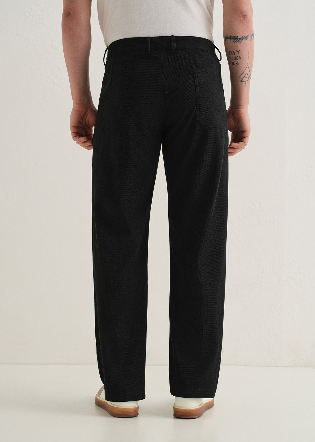 Black Textured Corduroy Pant