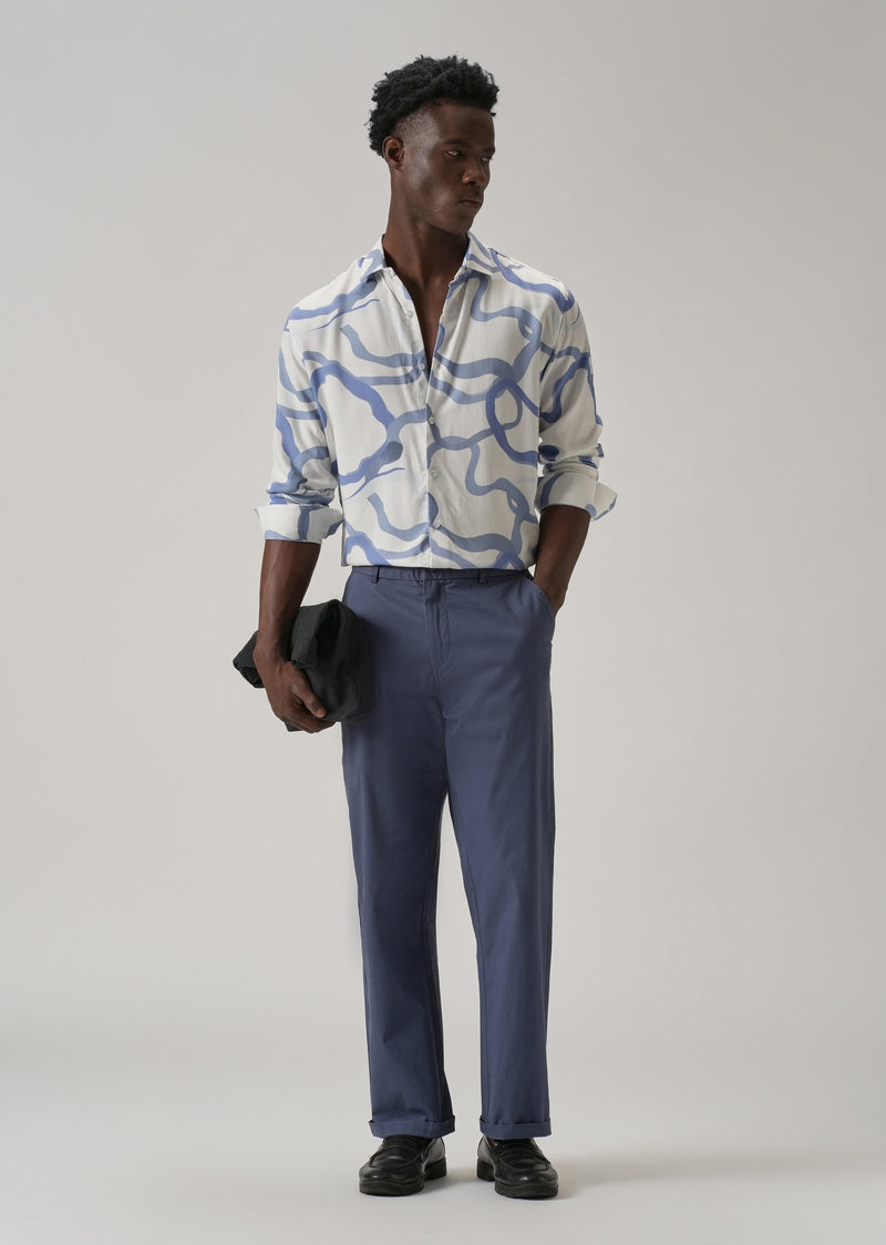 Blue Graffiti Printed Shirt