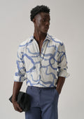 Blue Graffiti Printed Shirt