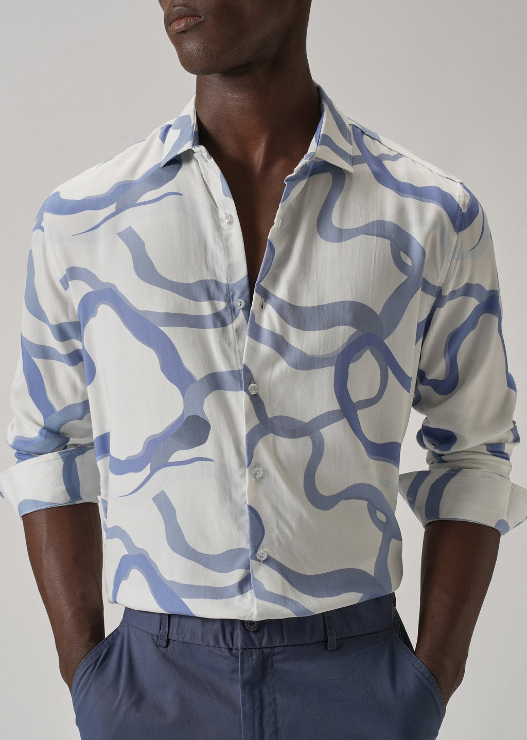 Blue Graffiti Printed Shirt