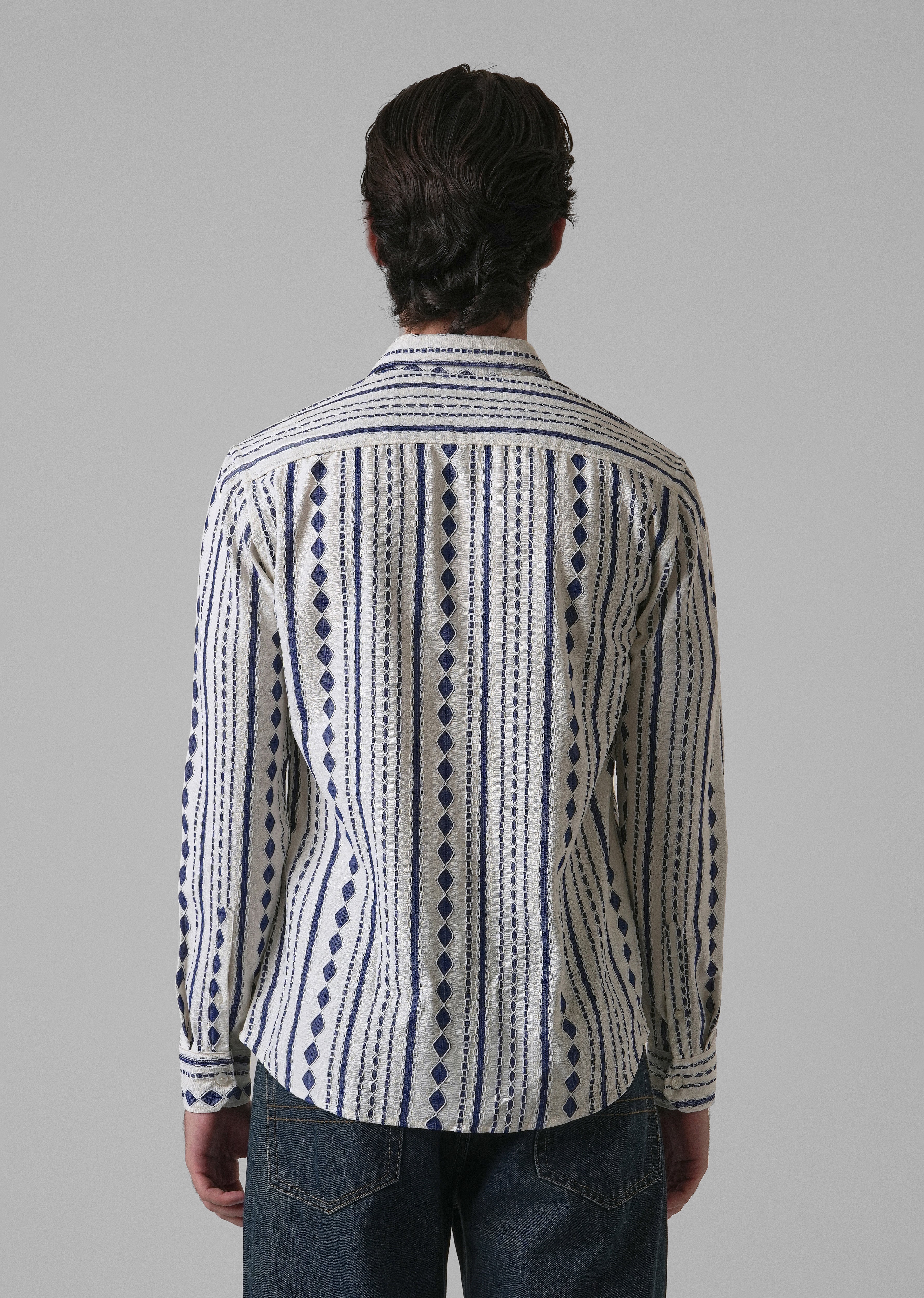 Blue Self Pattern Shirt