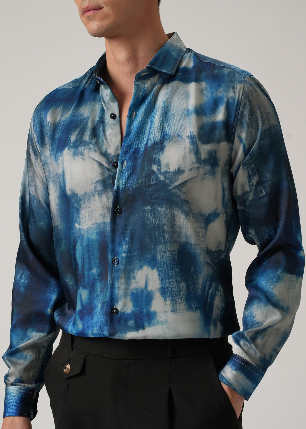 Blue Mist Wash Print Shirt