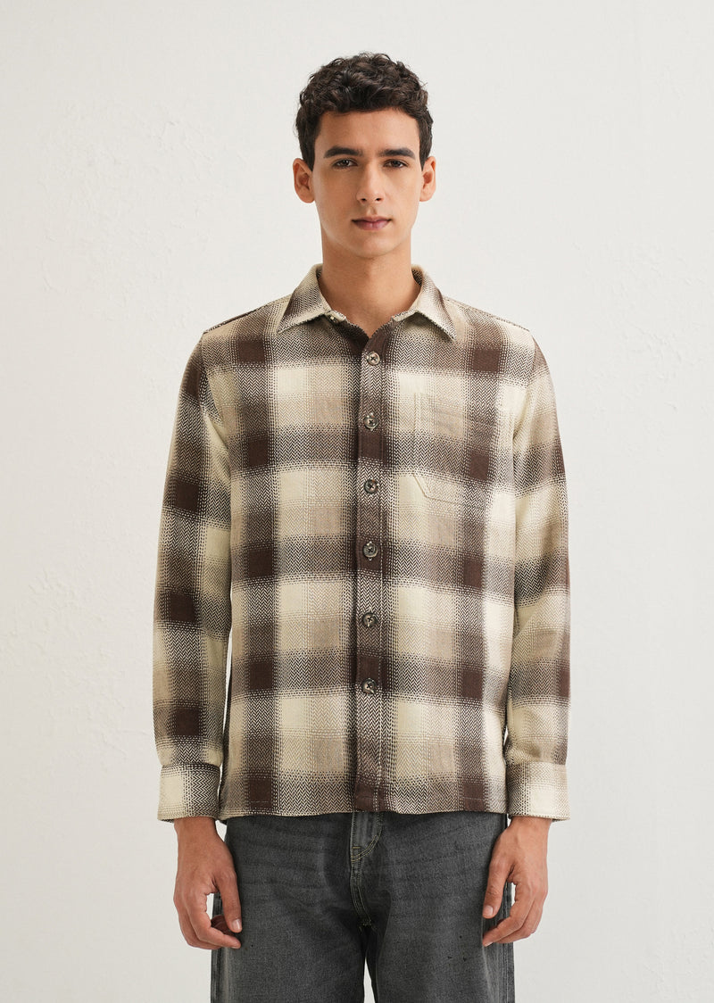 Brown Checked Overshirt