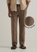 Brown Crinkled Cotton Trouser