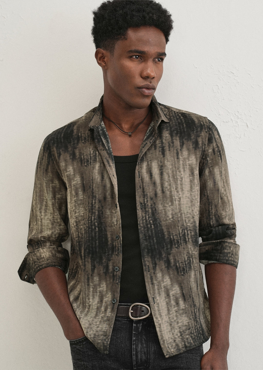 Brown Fade Abstract Printed Shirt