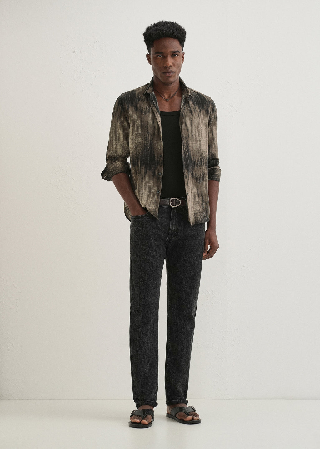 Brown Fade Abstract Printed Shirt