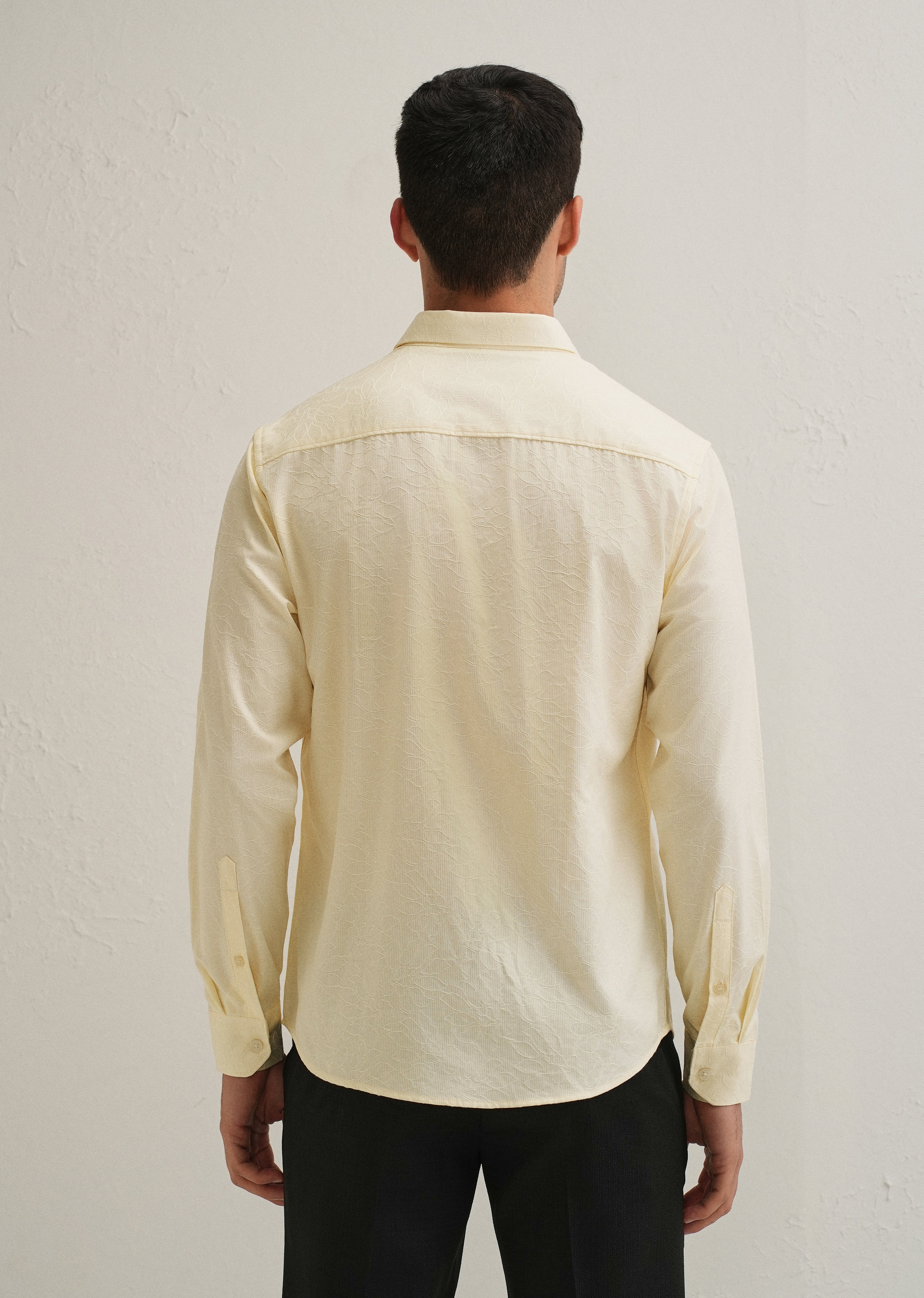 Butter Cream Floral Jacquard Shirt