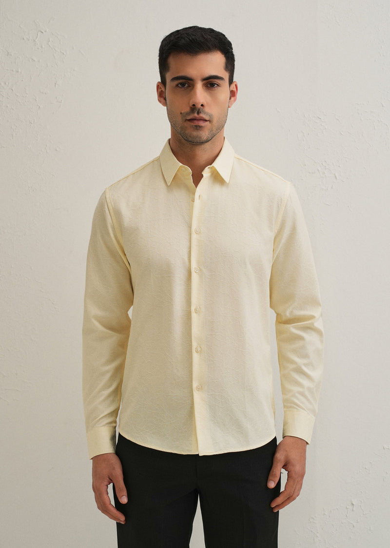 Butter Cream Floral Jacquard Shirt