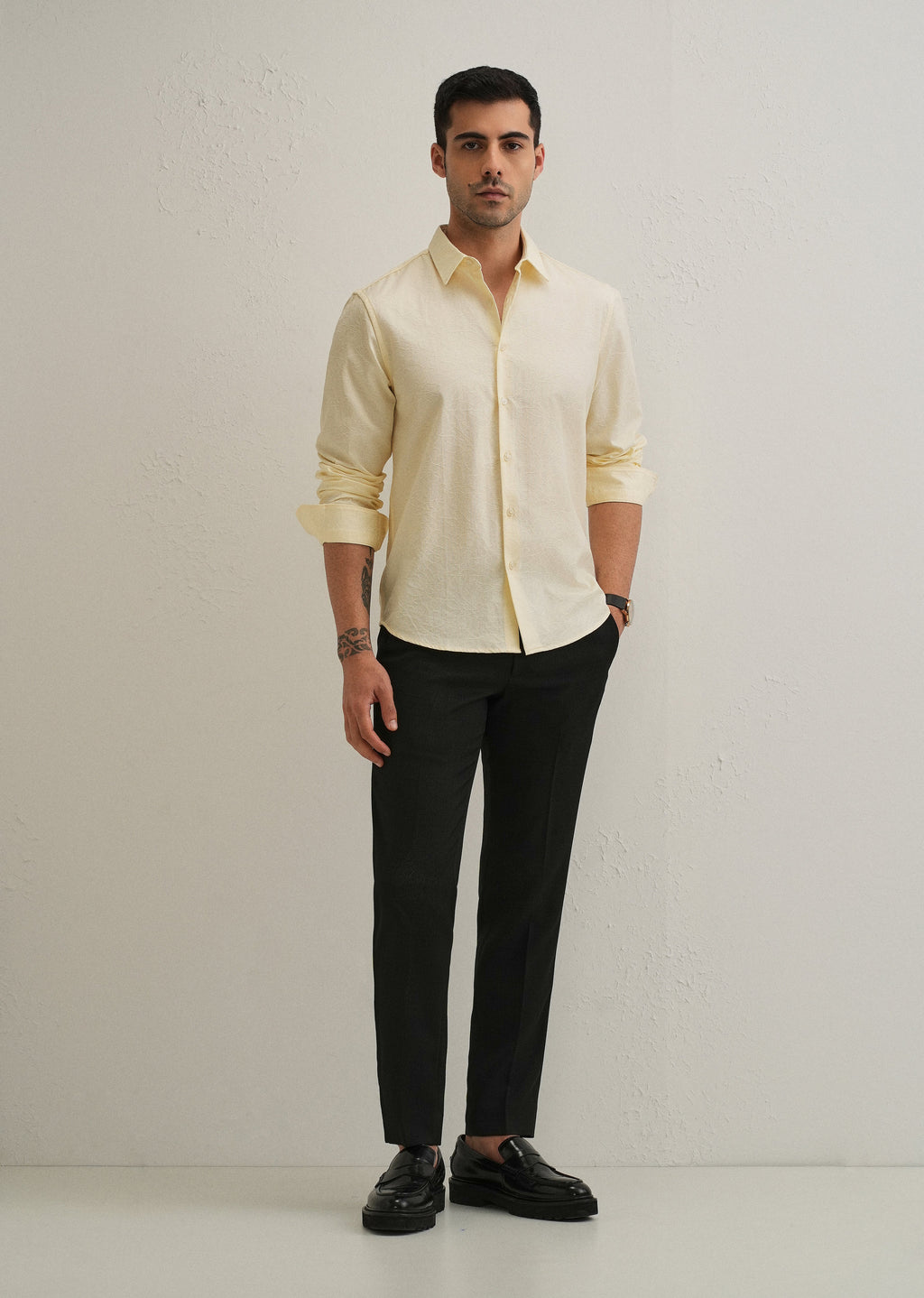 Butter Cream Floral Jacquard Shirt