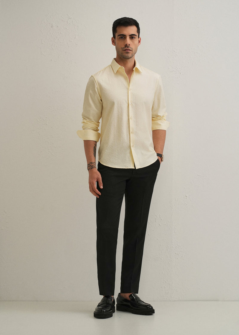Butter Cream Floral Jacquard Shirt