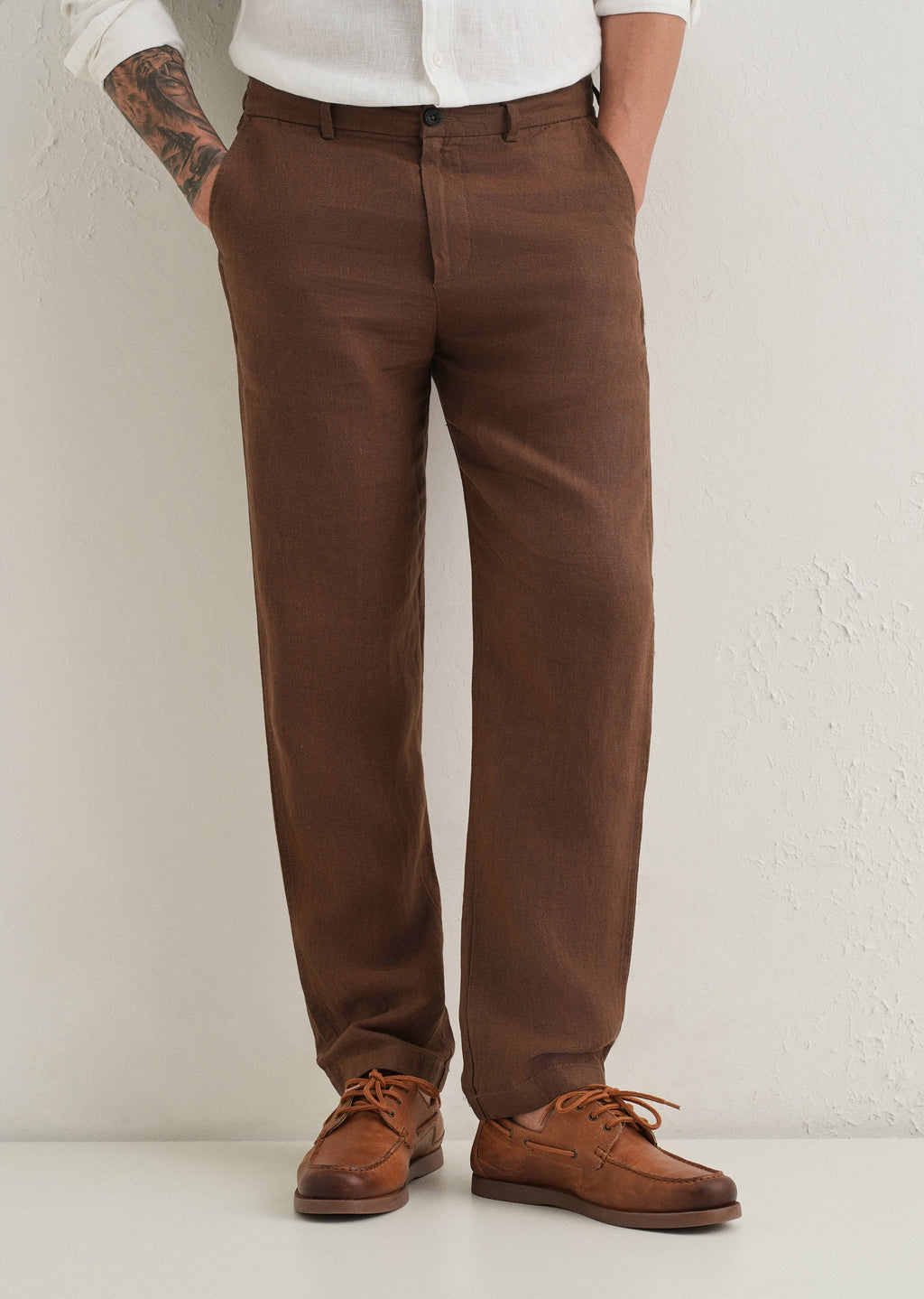 Chestnut Brown Linen Pant
