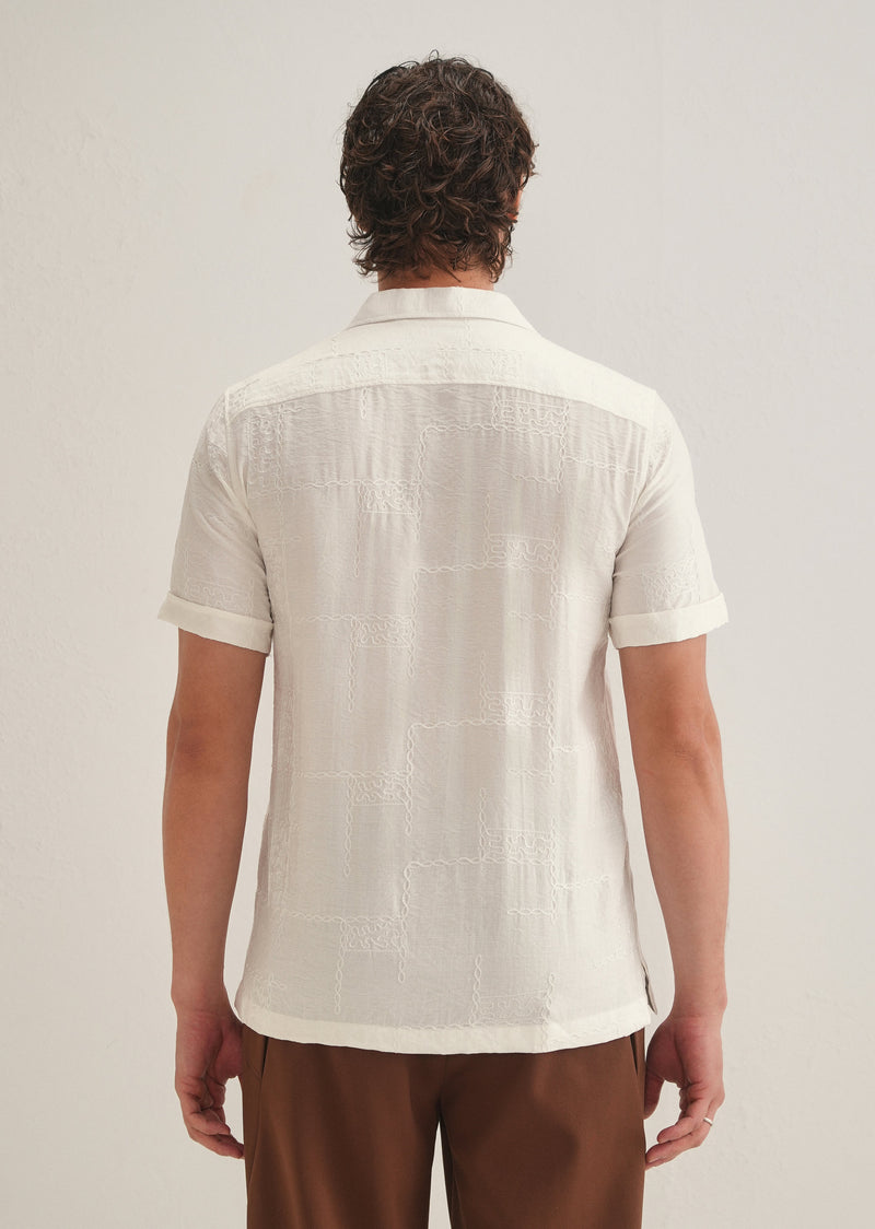 Cloud White Embroidery Shirt