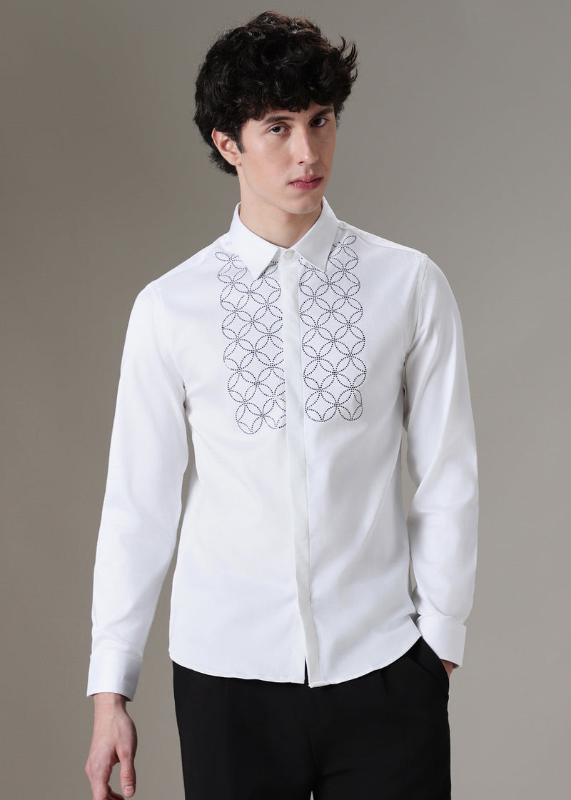 Concentric White Designer Shirt