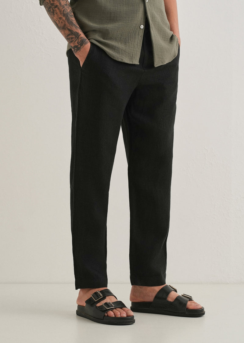 Cosmic Black Linen Pant