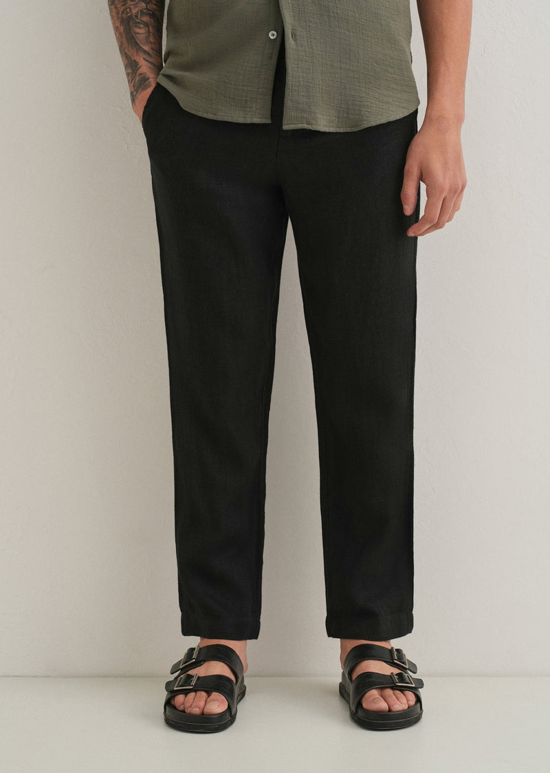 Cosmic Black Linen Pant
