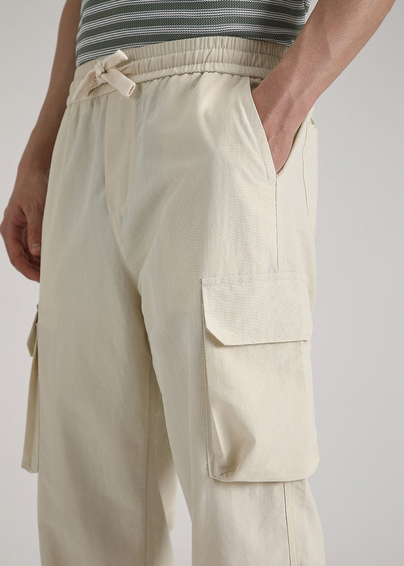 Cream Relaxed Fit Cargo Pant