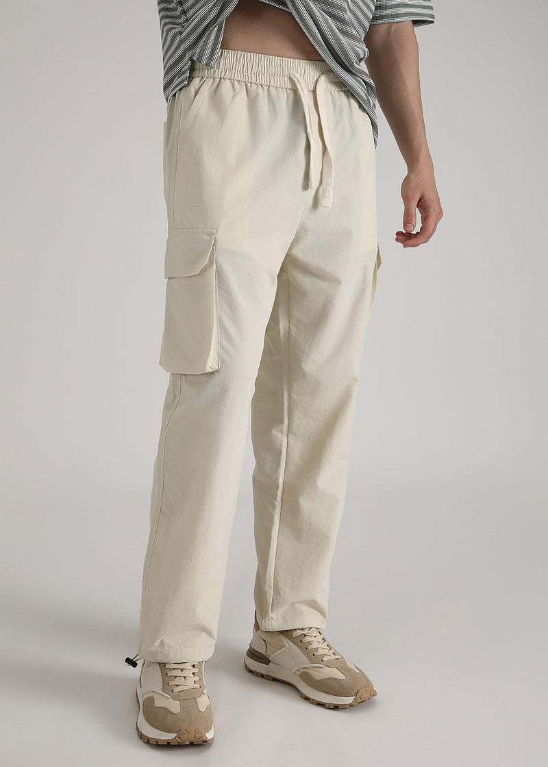 Cream Relaxed Fit Cargo Pant