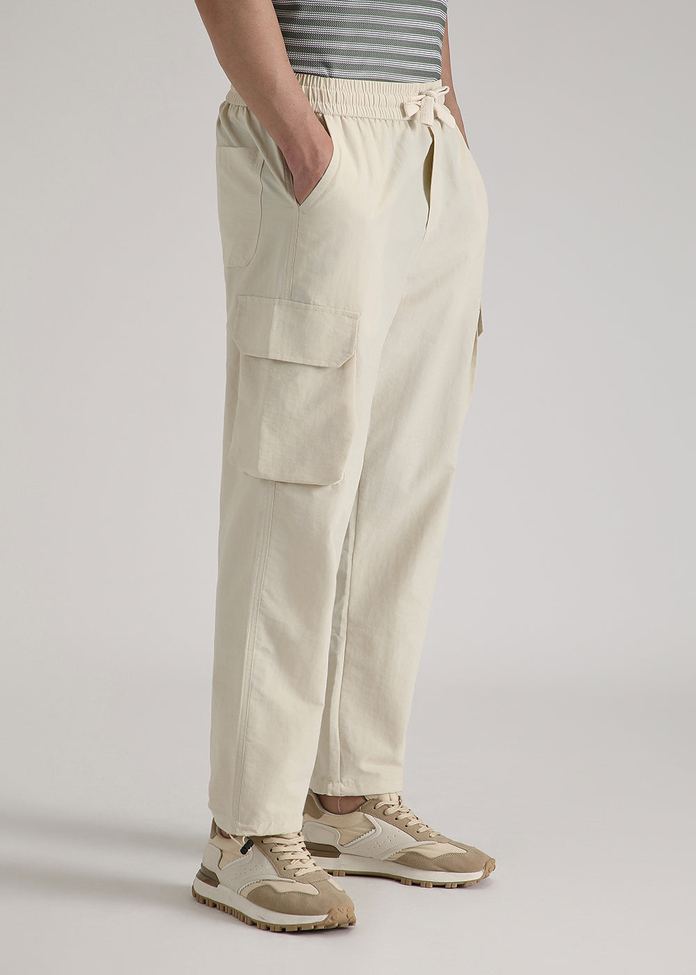 Cream Relaxed Fit Cargo Pant