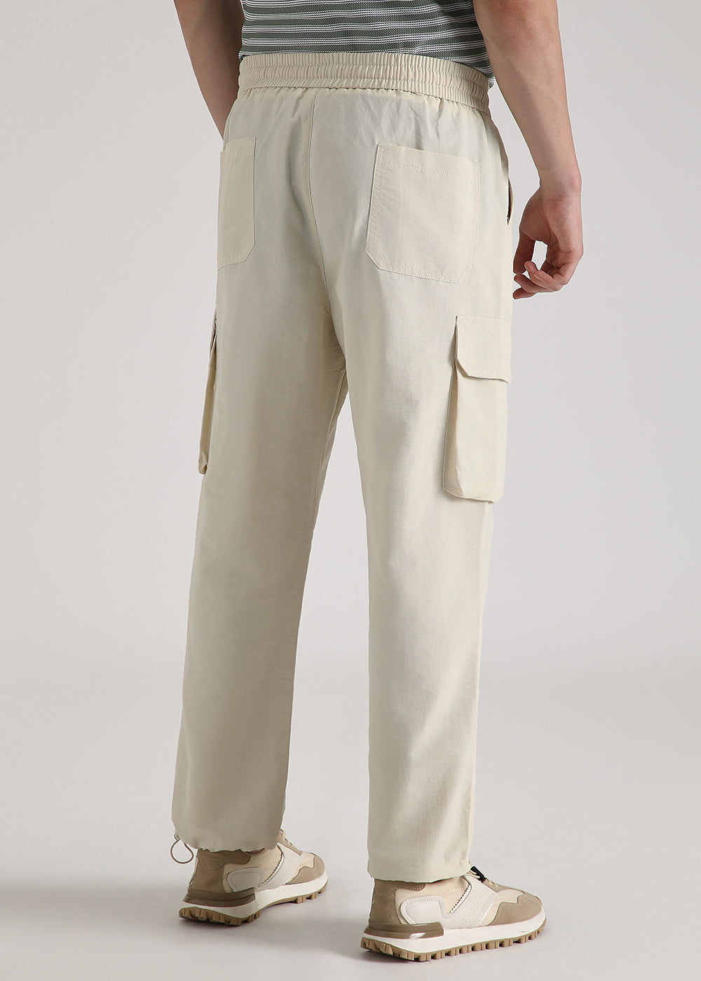 Cream Relaxed Fit Cargo Pant