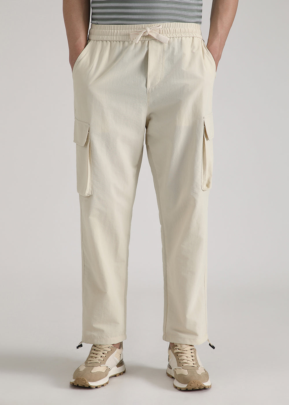Cream Relaxed Fit Cargo Pant