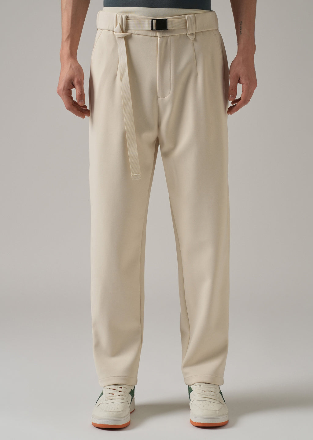 Cream Stretch Elasticated Pant