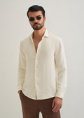 Cream Plain Crushed Satin Shirt