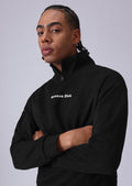 Cut and Sew Black Zipper Sweatshirt
