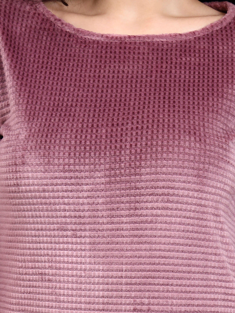 Women Dusty pink Velvet Fish-Cut Midi Dress