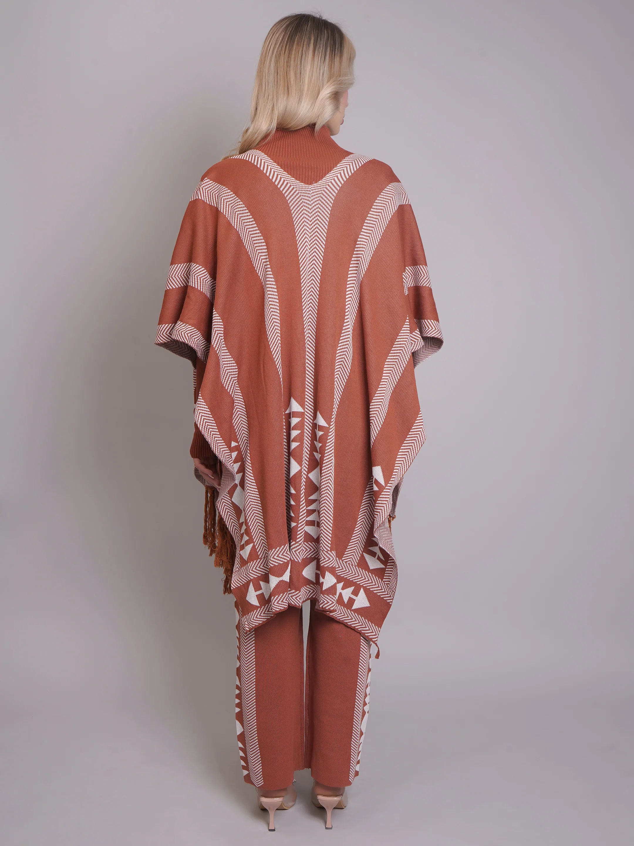 Aztec Printed Three Piece Set - Brown