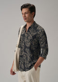 Dark Beige Floral Printed Shirt