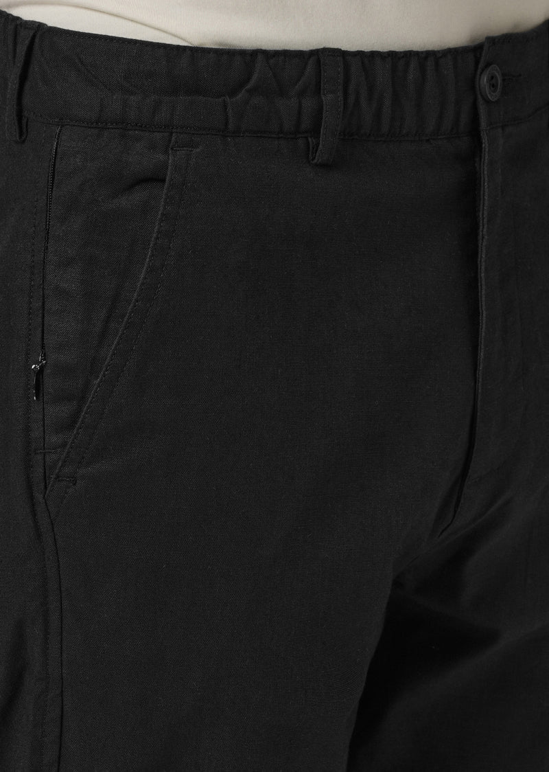 Dark Black Cotton Trouser