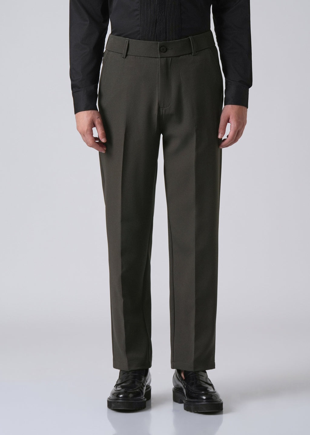 Dark Green Relaxed Fit Trousers