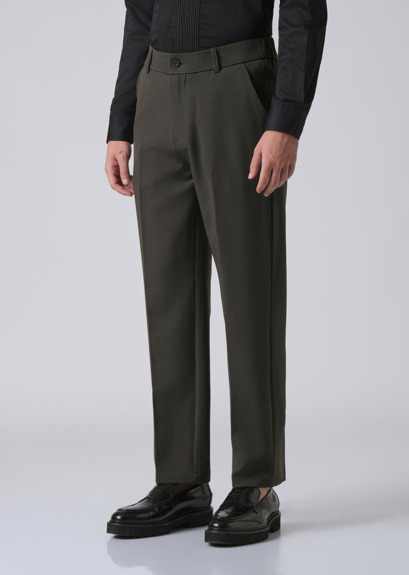Dark Green Relaxed Fit Trousers