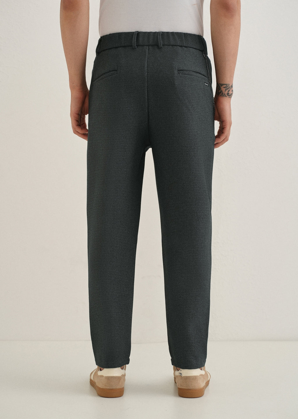 Dark Grey Textured Korean Pant