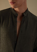 Dark Olive Plain Knitted Crochet Shirt
