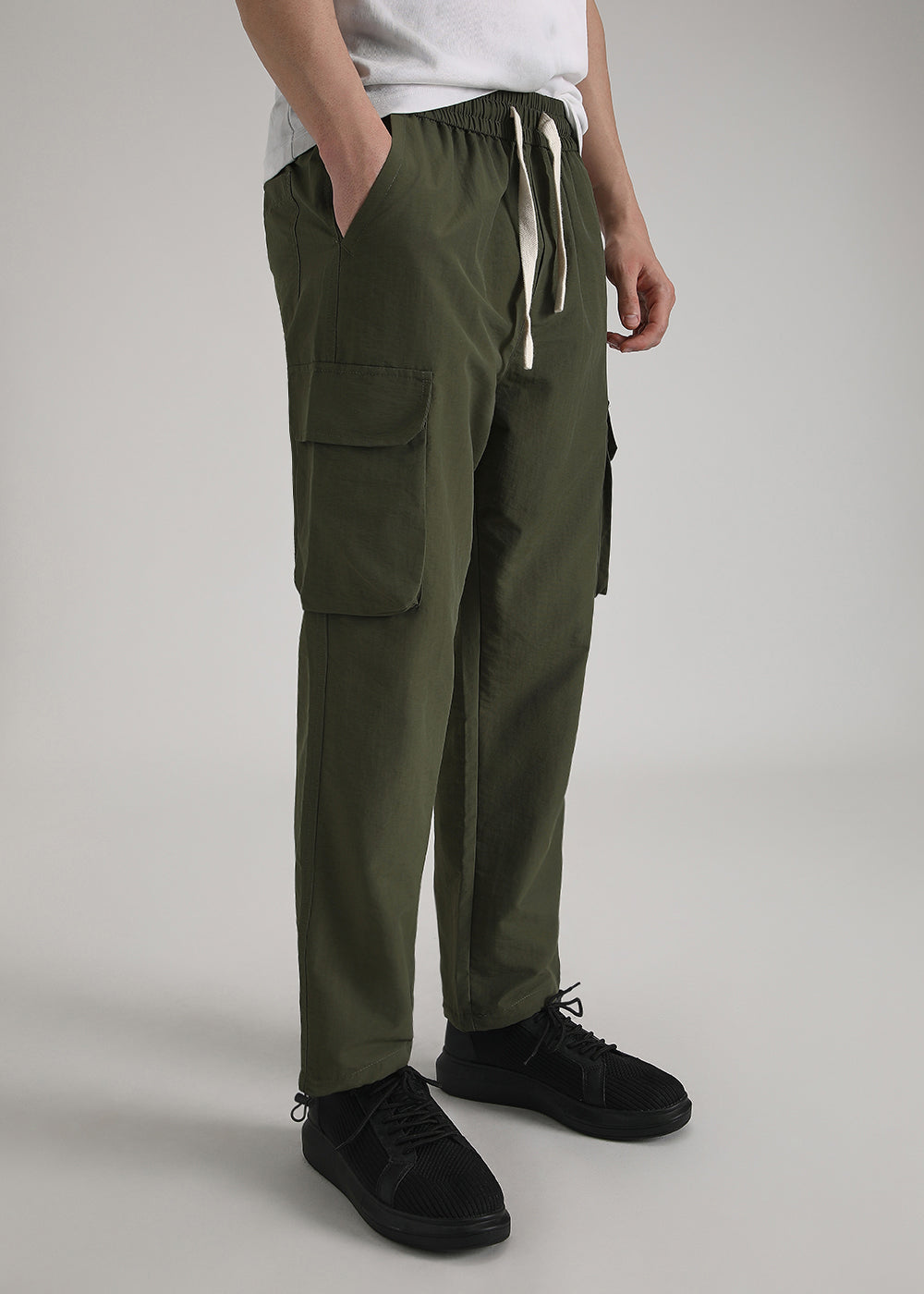 Dark Olive Relaxed Fit Cargo Pant