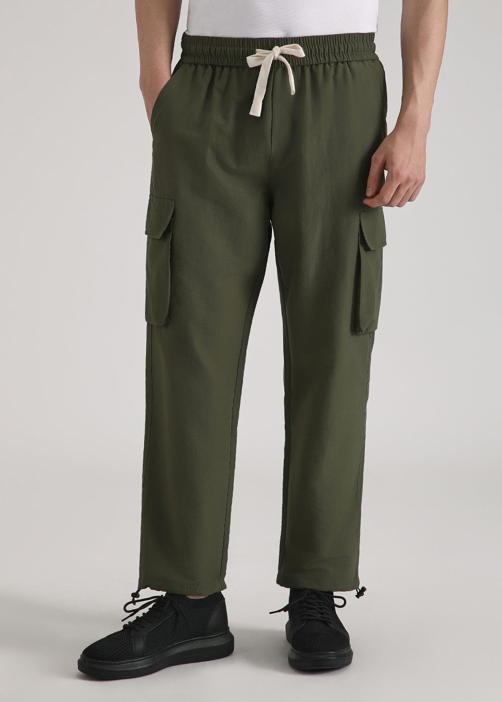 Dark Olive Relaxed Fit Cargo Pant