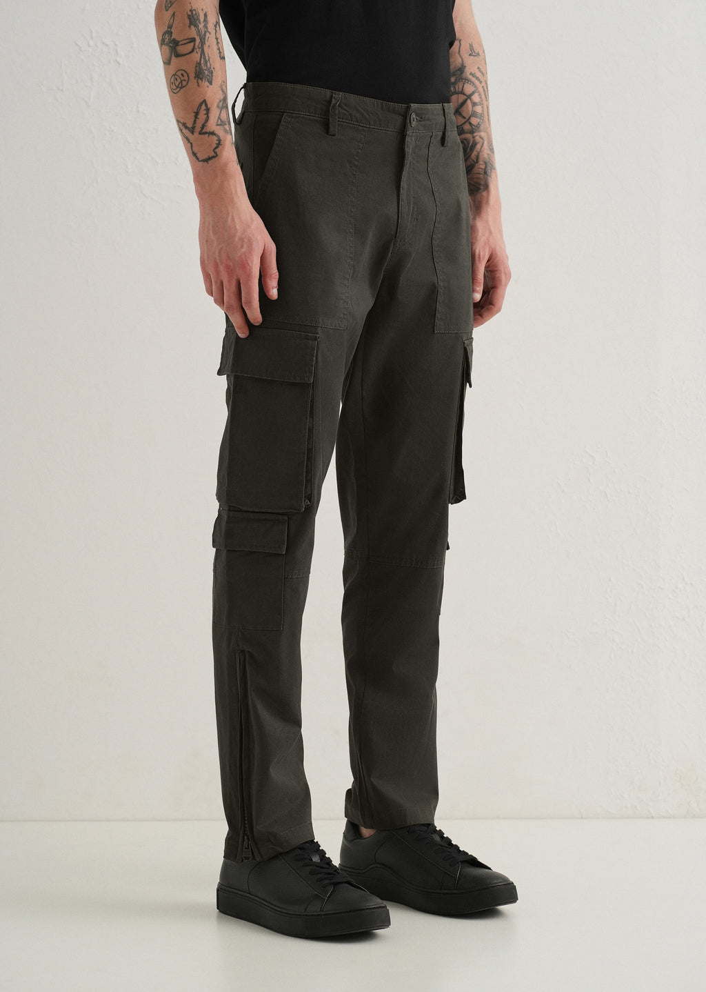 Dark Olive Zipper Cargo Pant