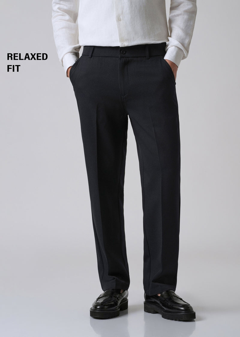 Dark Blue Relaxed Fit Trousers