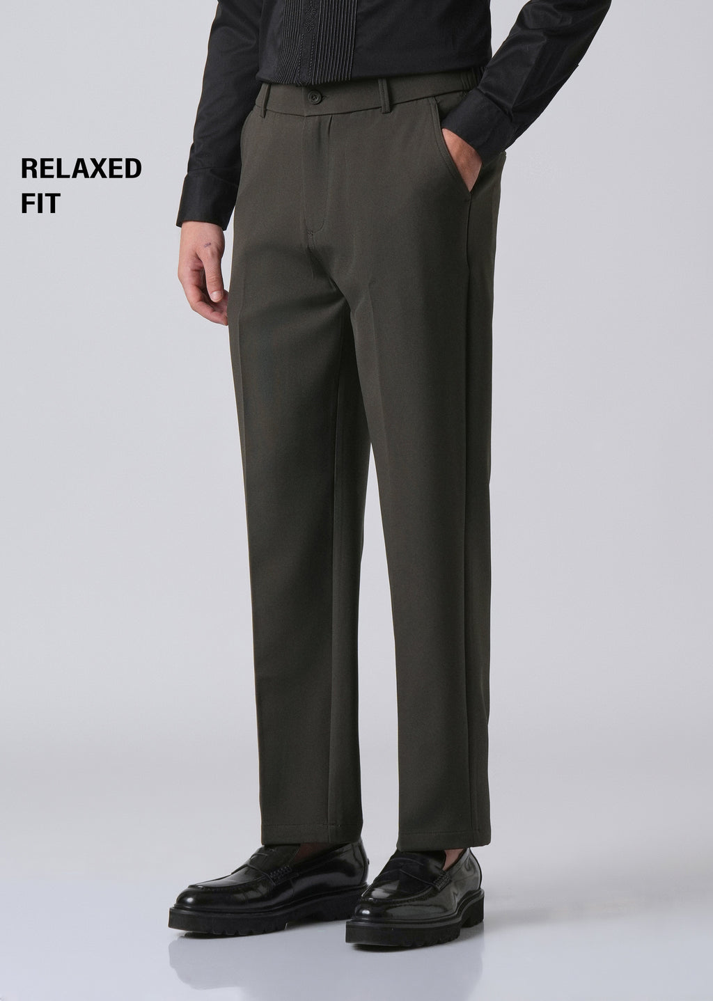Dark Green Relaxed Fit Trousers