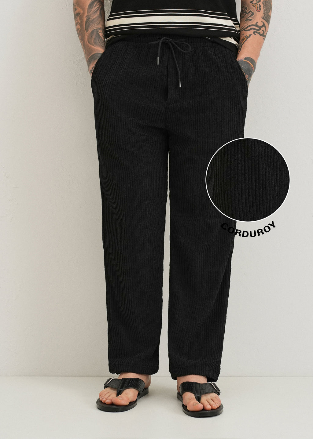 Deep Black Corduroy Pant