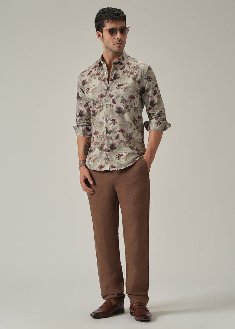 Dusty Rose Floral Print Shirt