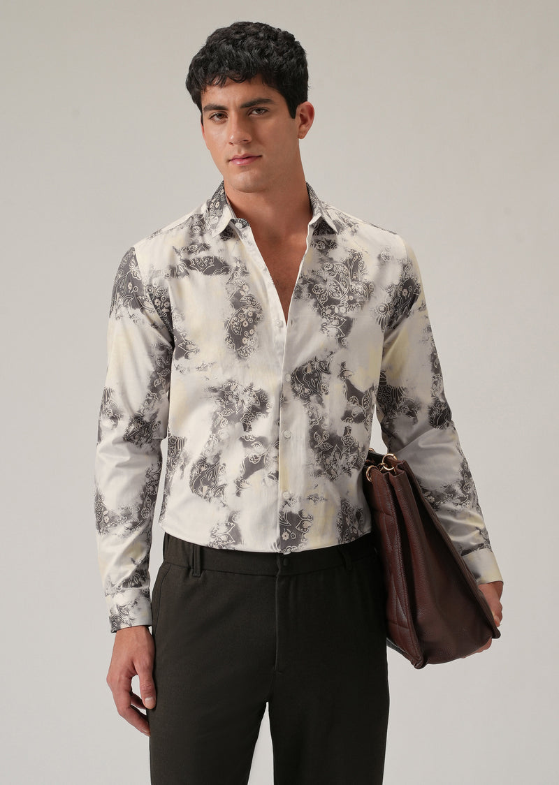 Faded Motif Print Shirt