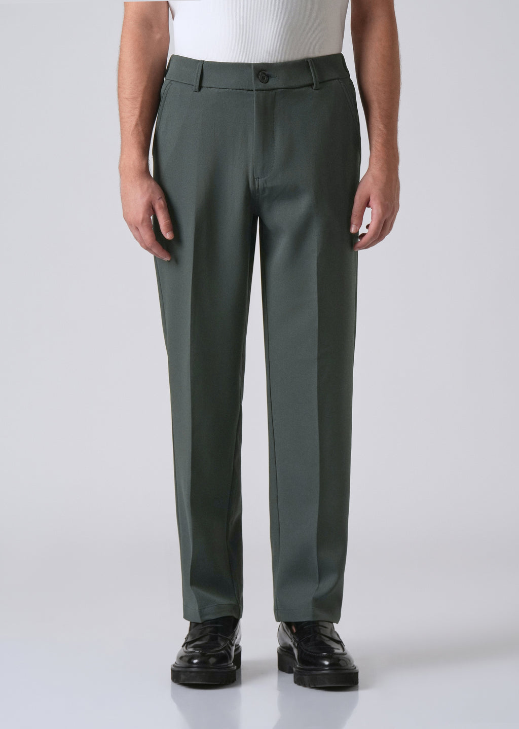 Fern Green Relaxed Fit Trousers