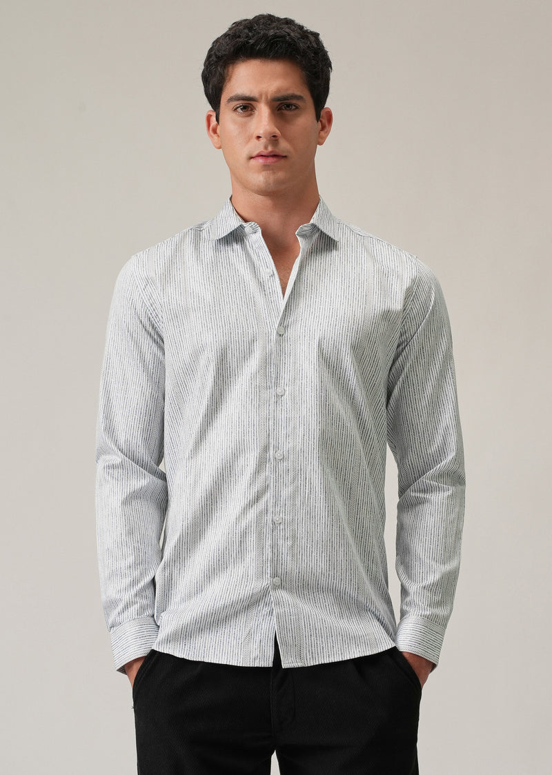 Fine Line Stripe Print Shirt