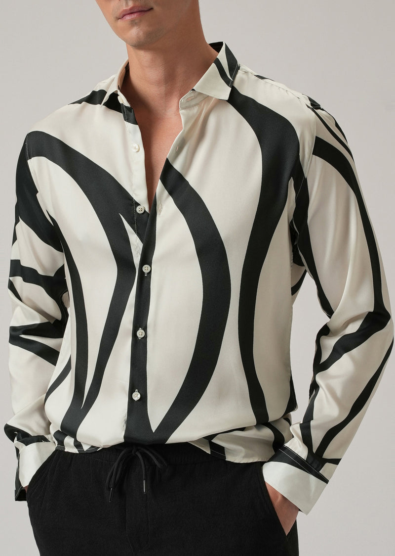Flow Line Print Shirt