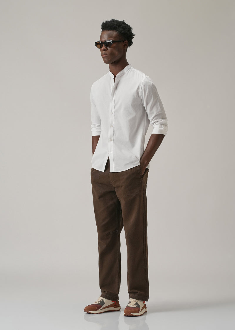 Glaze White Plain Cotton Shirt