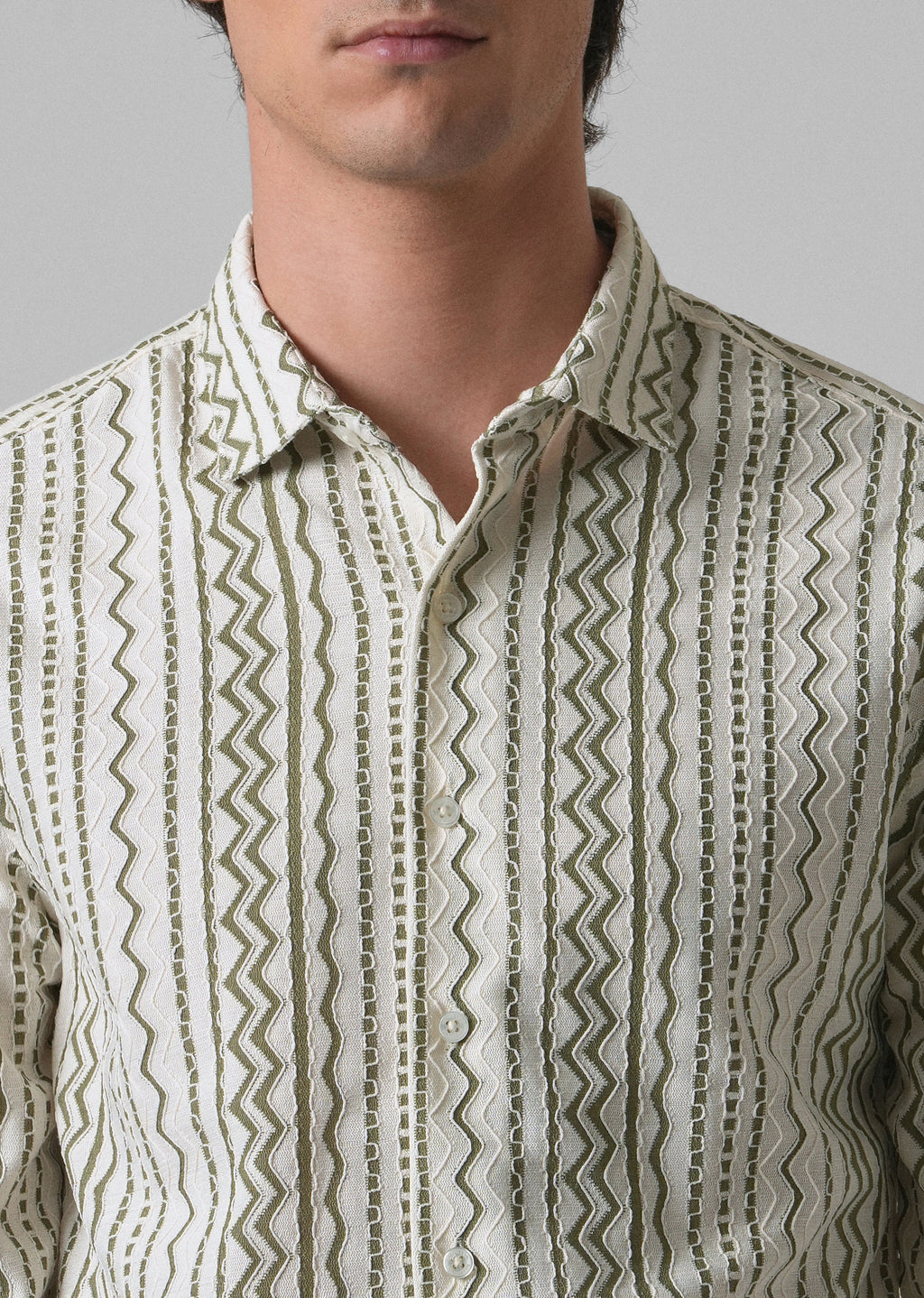 Green Self Pattern Shirt