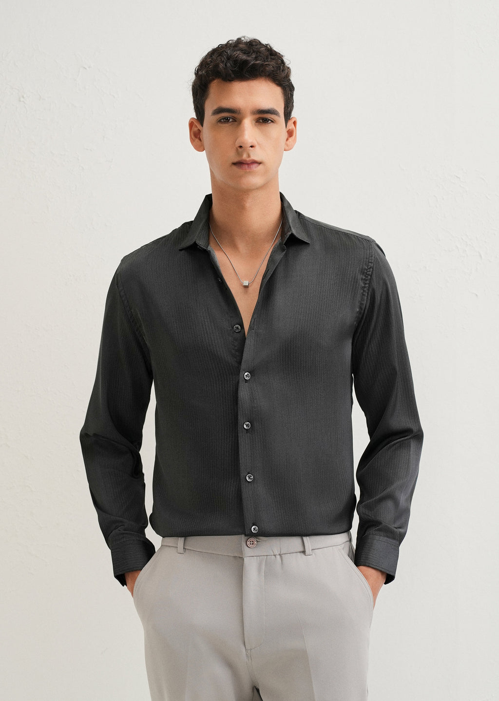 Green Stippling Abstract Printed Shirt